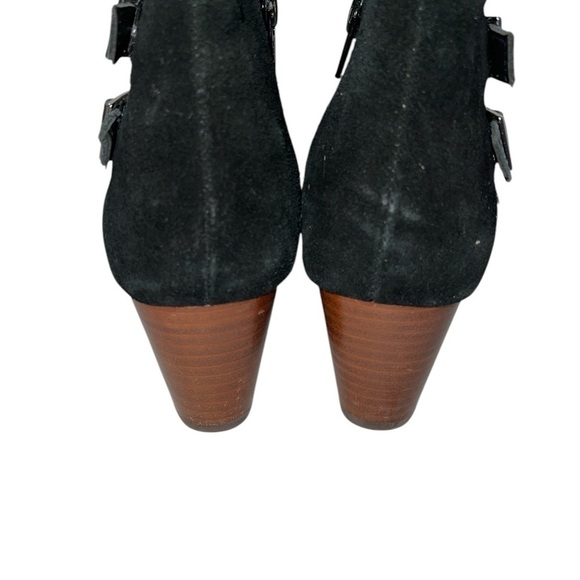 Vionic Women's Booties Size 7 Black Suede "Aloft Chryssa" Open Toe Side Zip - Picture 5 of 11